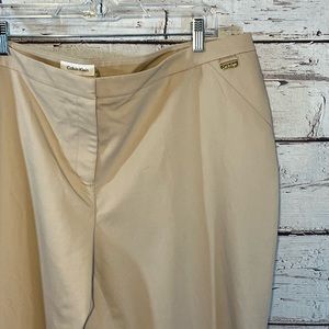 CALVIN KLEIN Dress Pants Ankle Flat Front Tan-20